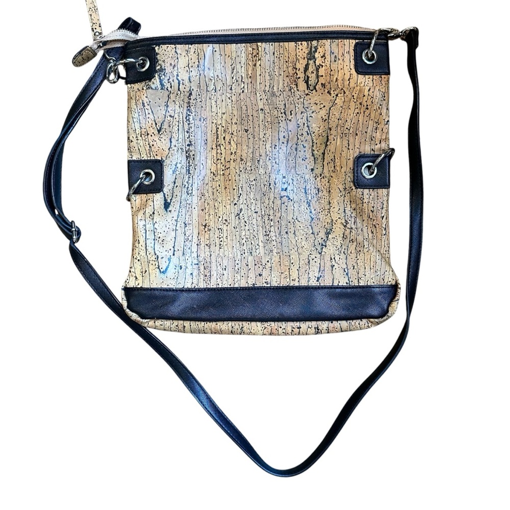 Quork brand - cork and leather crossbody purse